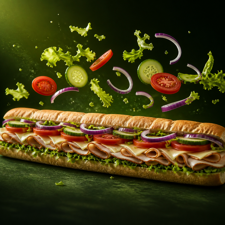 Food hero art interrupted by a visible three by three LCD bezel grid